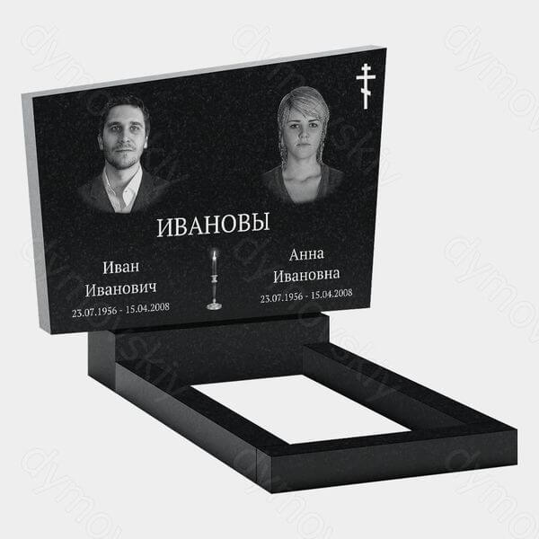 Памятник на могилу (21-116) «С православным крестом и прямоугольным обрамлением» 21-116