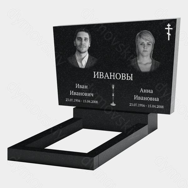 Памятник на могилу (21-116) «С православным крестом и прямоугольным обрамлением» 21-116