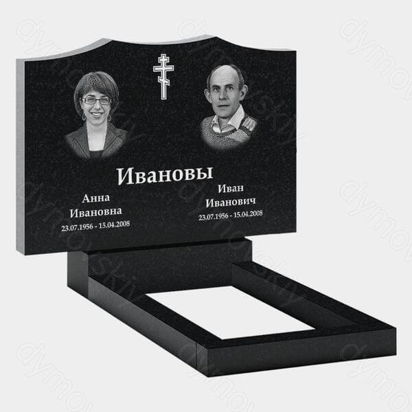 Памятник на могилу (21-119) «С крестом и плавной верхней линией» 21-119