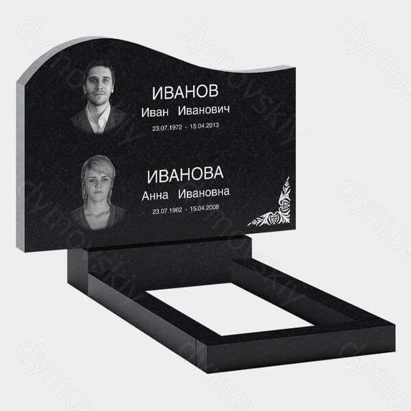 Памятник на могилу (21-128) «С плавной линией и угловым орнаментом» 21-128