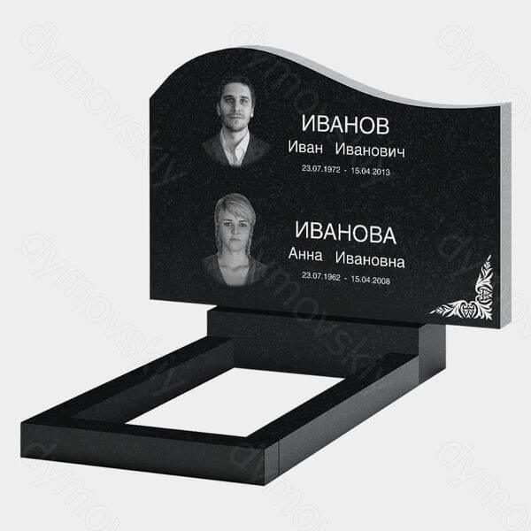 Памятник на могилу (21-128) «С плавной линией и угловым орнаментом» 21-128