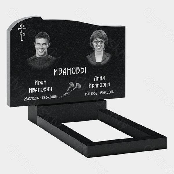 Памятник на могилу (21-153) «С плавной волной и православным крестом» 21-153