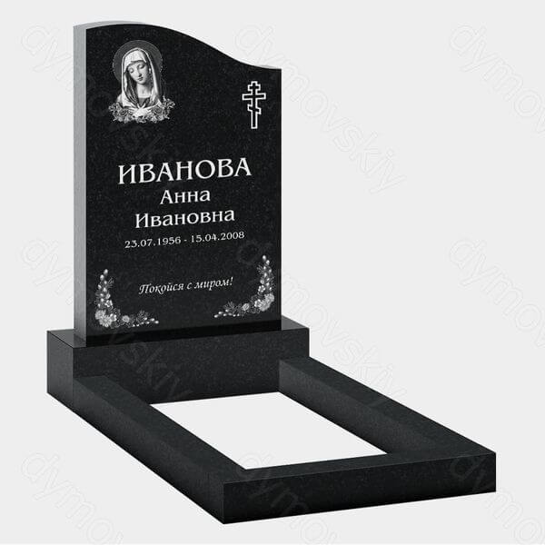 Памятник на могилу (22-123) «Вертикальная стела с женским образом и православным крестом»