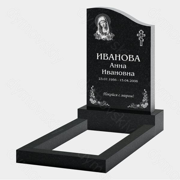 Памятник на могилу (22-123) «Вертикальная стела с женским образом и православным крестом»