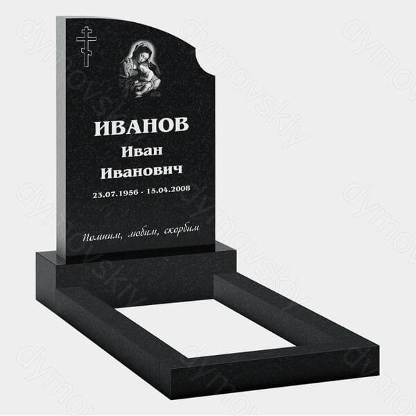 Памятник на могилу (22-132) «Вертикальная стела с православным крестом и иконой»