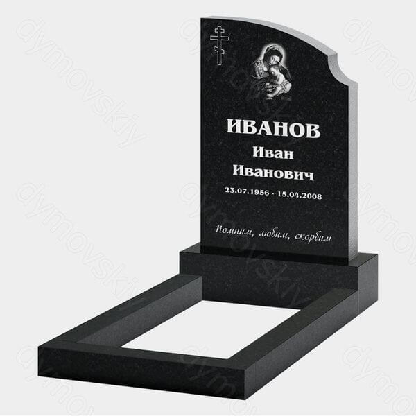 Памятник на могилу (22-132) «Вертикальная стела с православным крестом и иконой»