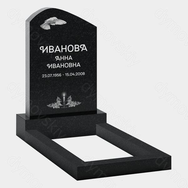 Памятник на могилу (22-135) «Простой с закруглённой вершиной, свечой и птицей»