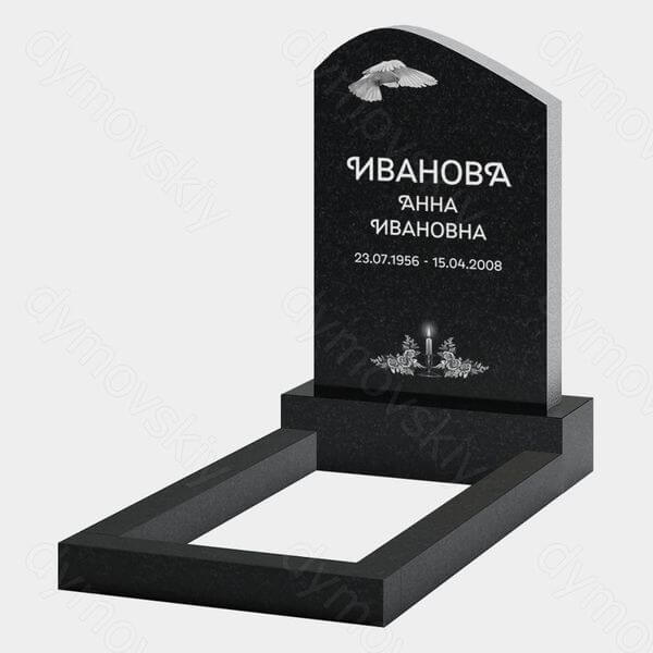 Памятник на могилу (22-135) «Простой с закруглённой вершиной, свечой и птицей»