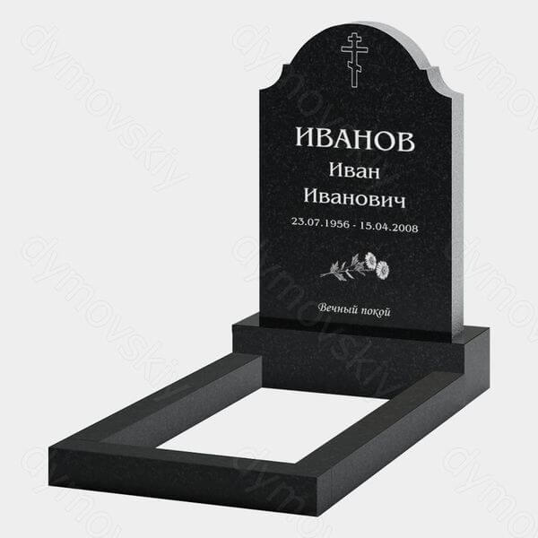 Памятник на могилу (22-151) «Вертикальная стела с закруглённым верхом и крестом»