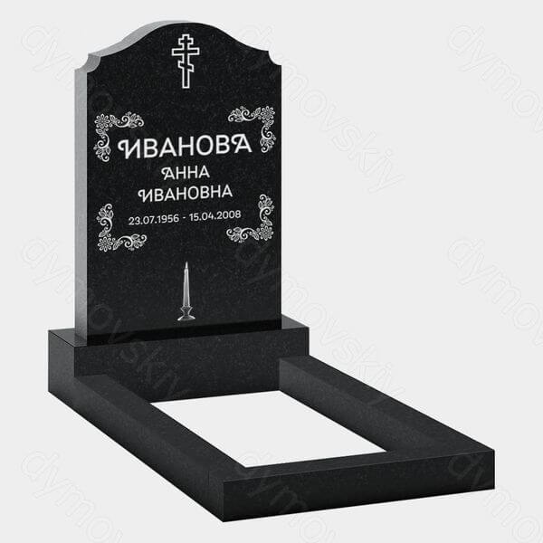 Памятник на могилу (22-156) «Вертикальная стела с крестом и орнаментом»