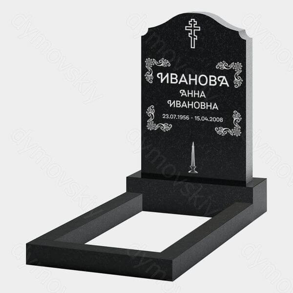 Памятник на могилу (22-156) «Вертикальная стела с крестом и орнаментом»