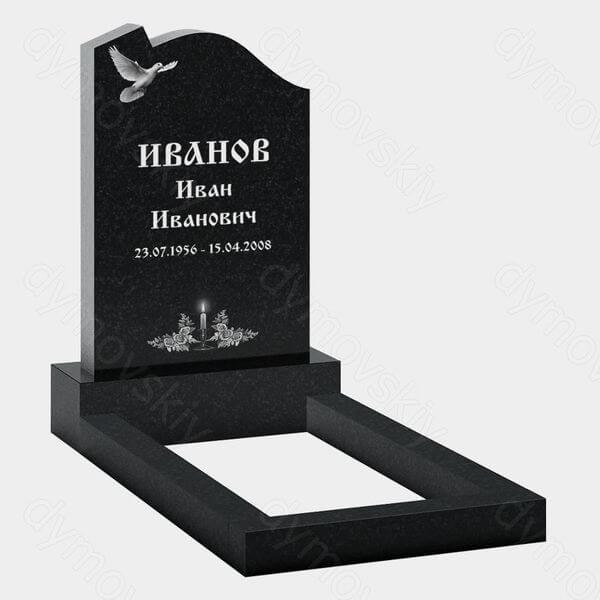 Памятник на могилу (22-180) «Волнообразная стела с голубем и свечой»