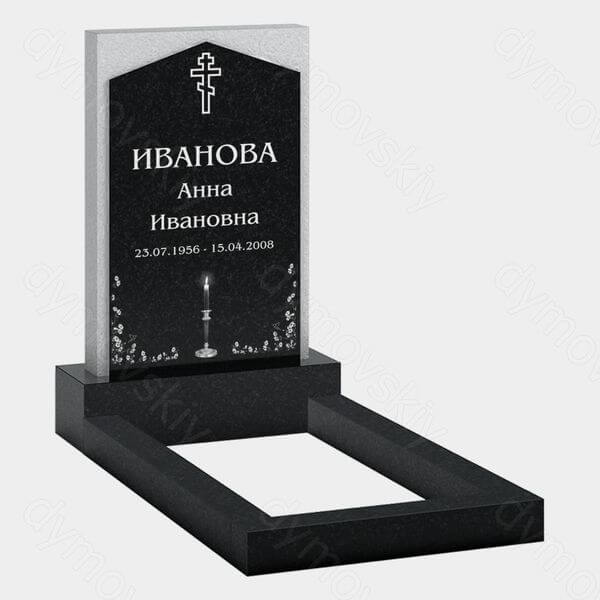 Памятник на могилу (22-196) «Вертикальная стела с православным крестом и свечой»
