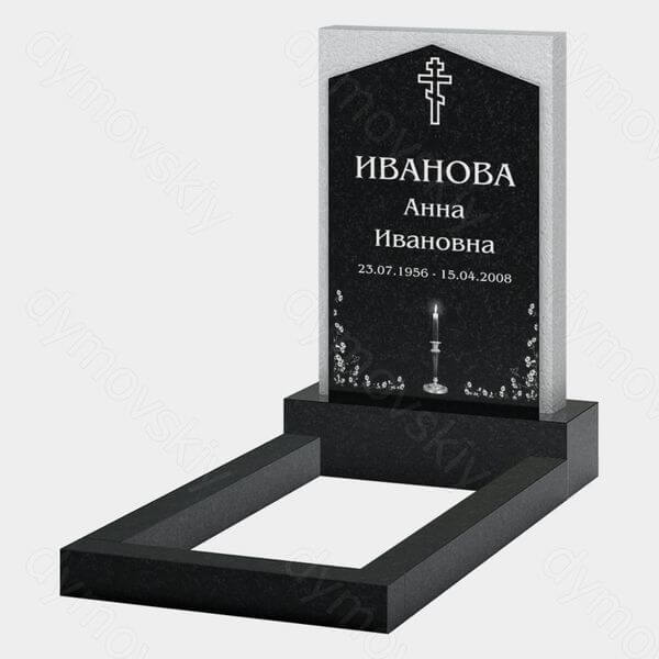 Памятник на могилу (22-196) «Вертикальная стела с православным крестом и свечой»