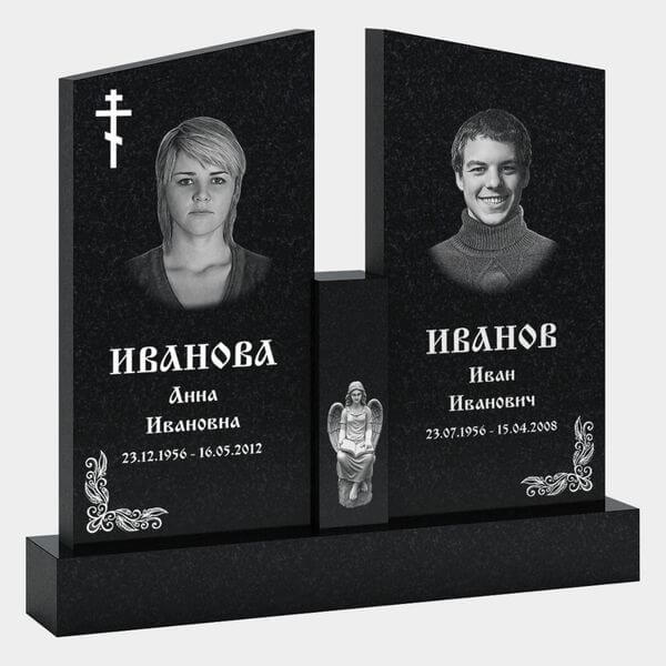 Памятник на могилу (30-146) «Двойной со скошенными стелами» 30-146