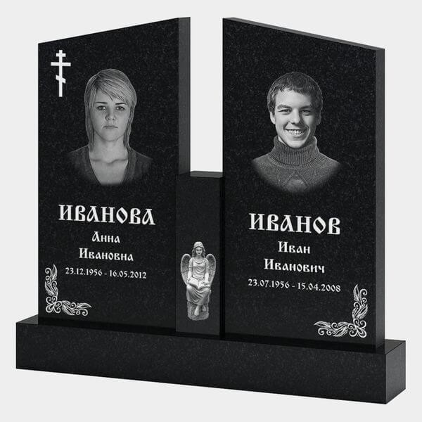Памятник на могилу (30-146) «Двойной со скошенными стелами» 30-146