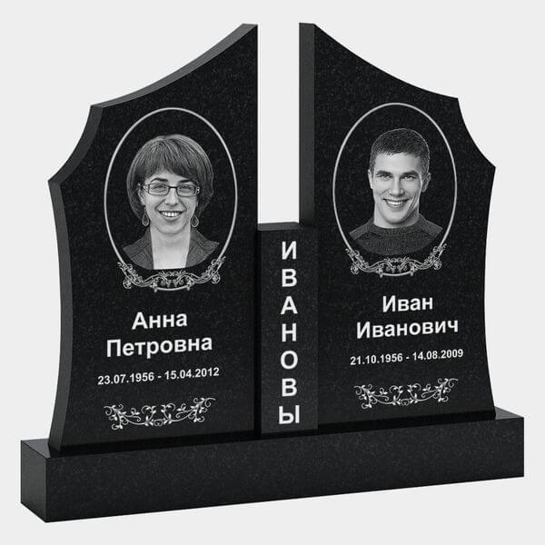 Памятник на могилу (30-152) «Двойной с фигурными симметричными стелами» 30-152