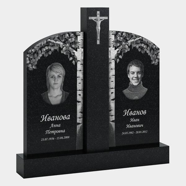 Памятник на могилу (30-158) «Двойной арочный с центральным элементом» 30-158