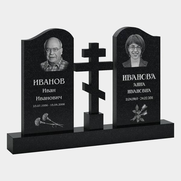 Памятник на могилу (30-168) «Православный двойной волнообразный» 30-168