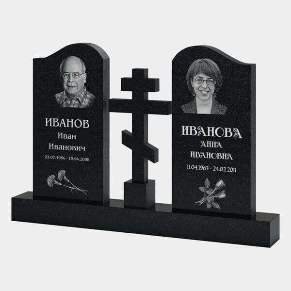 Памятник на могилу (30-168) «Православный двойной волнообразный» 30-168