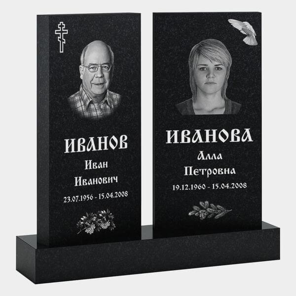 Памятник на могилу (30-206) «Двойной прямой ветрикальный» 30-206