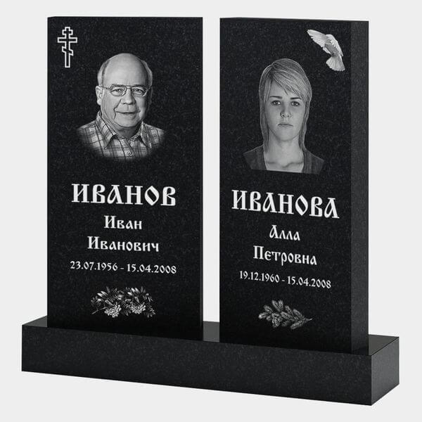 Памятник на могилу (30-206) «Двойной прямой ветрикальный» 30-206