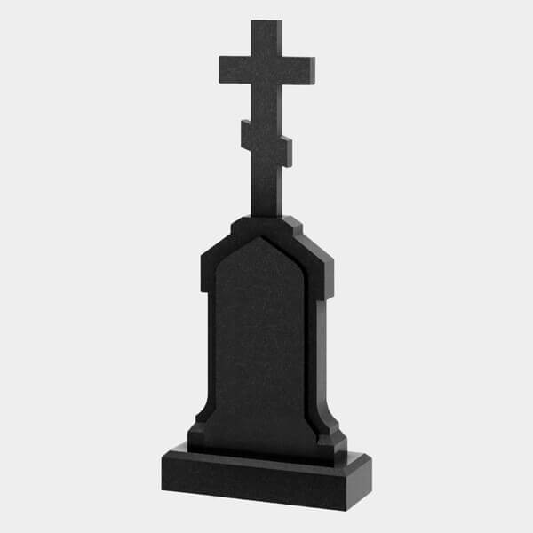 Памятник на могилу (30-678) «Вертикальный православный с крестом из двух перекладин» 30-678