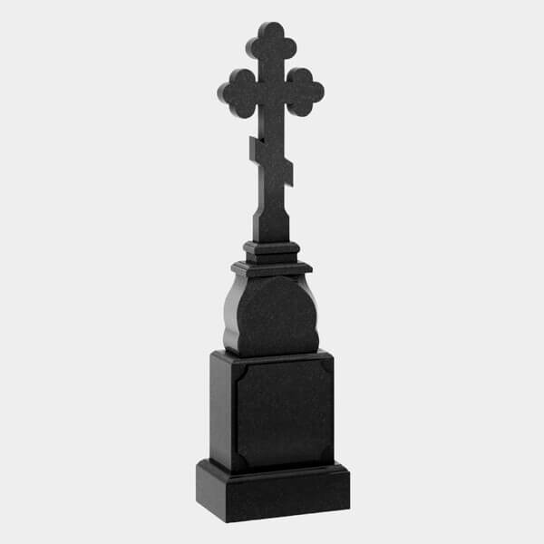 Памятник на могилу (30-683) «Православный крест на высокой многослойной подставке» 30-683