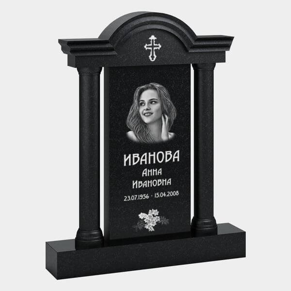Памятник на могилу (33-164) «С фигурной аркой, колоннами и крестом» 33-164