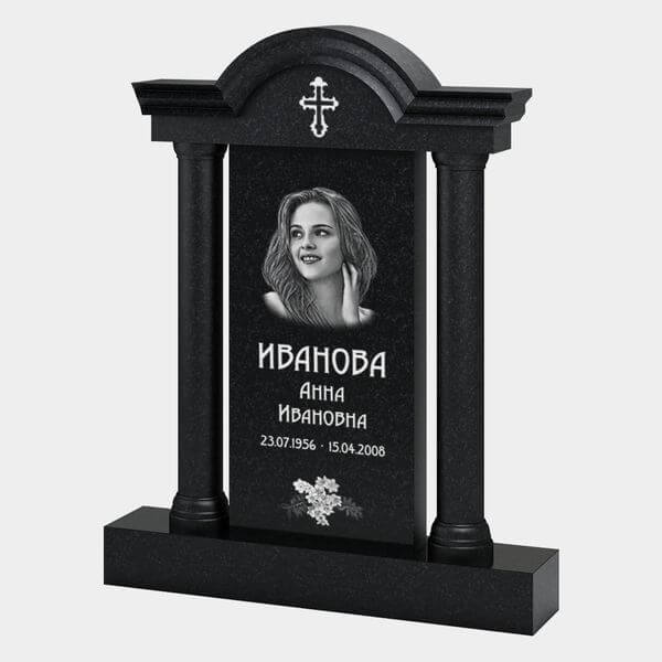 Памятник на могилу (33-164) «С фигурной аркой, колоннами и крестом» 33-164
