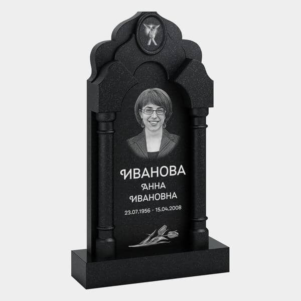 Памятник на могилу (33-184) «Арка с колоннами, фигурным верхом и медальоном» 33-184