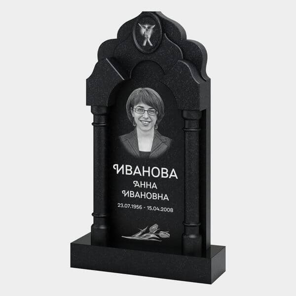 Памятник на могилу (33-184) «Арка с колоннами, фигурным верхом и медальоном» 33-184