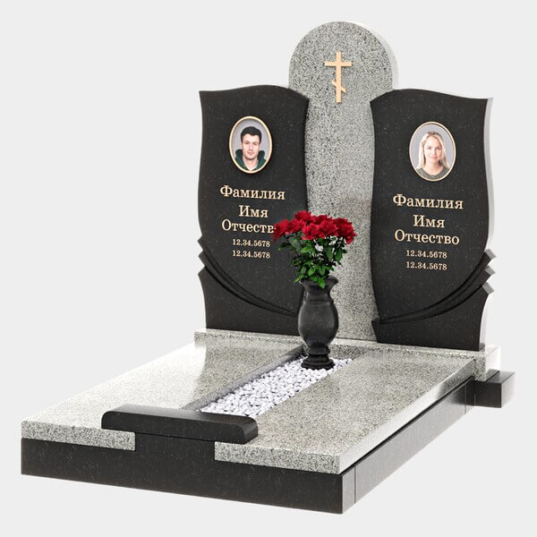 Памятник на могилу (40-742) «Парный с волнообразными стелами» 40-742
